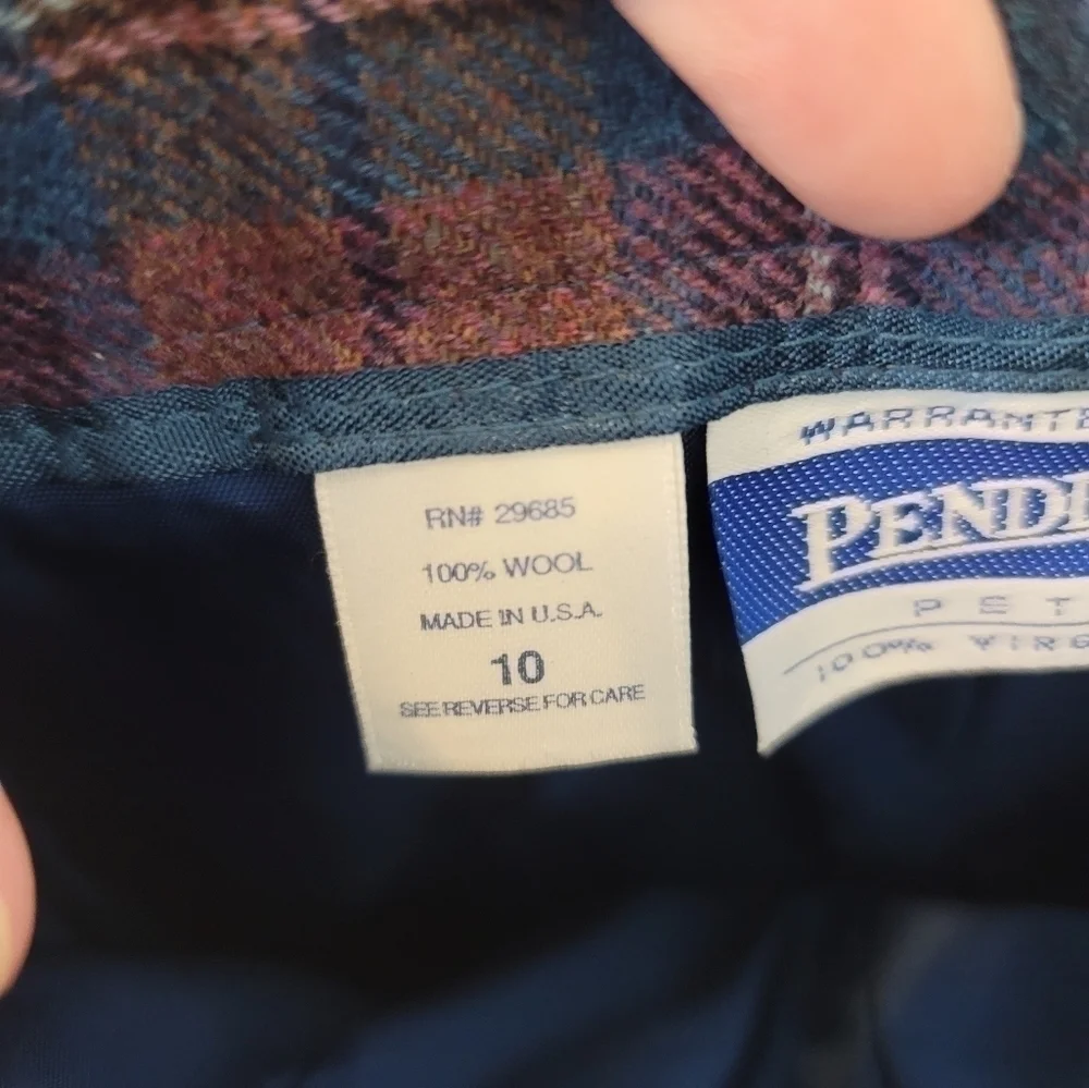 PENDLETON 100% WOOL PLAID VINTAGE PENCIL SKIRT, SZ 10 PETITE